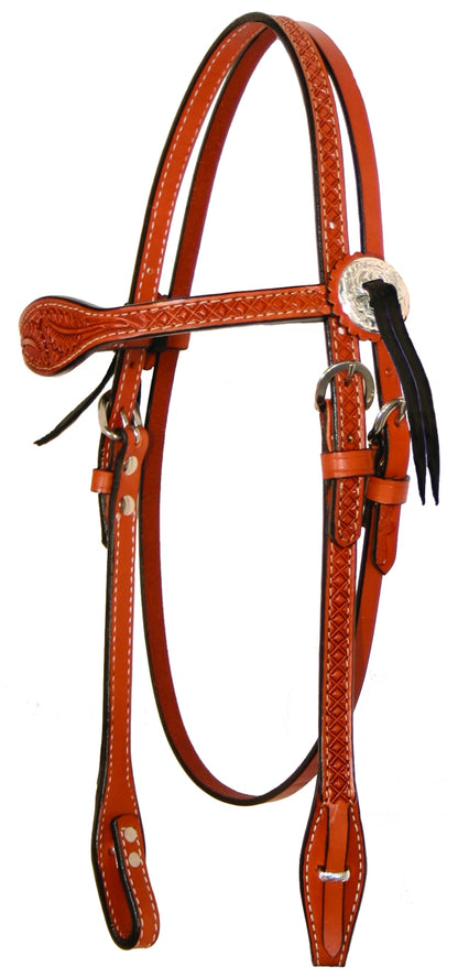 Circle Y Goodnight Floral Tooled Combo Headstall