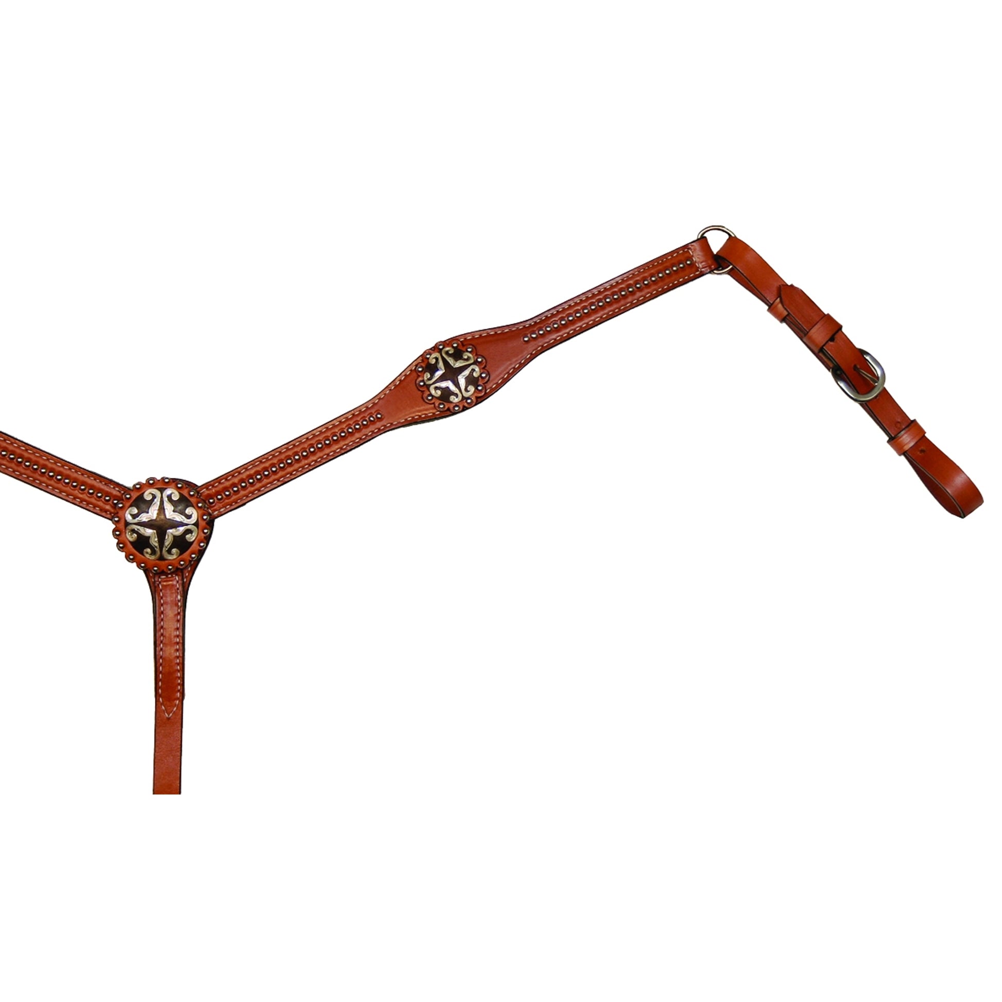 Circle Y Flared Iron Hearts Concho Breast Collar