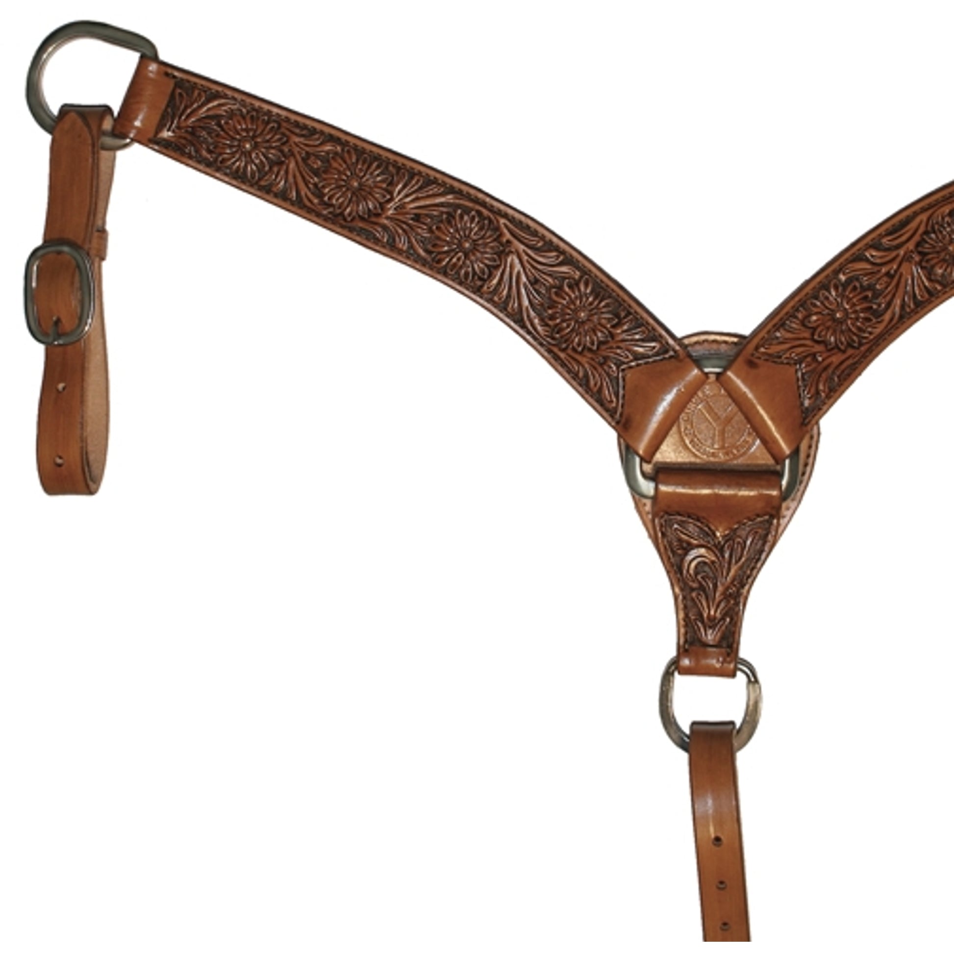 Circle Y Roper Lily Floral Tooled Breast Collar