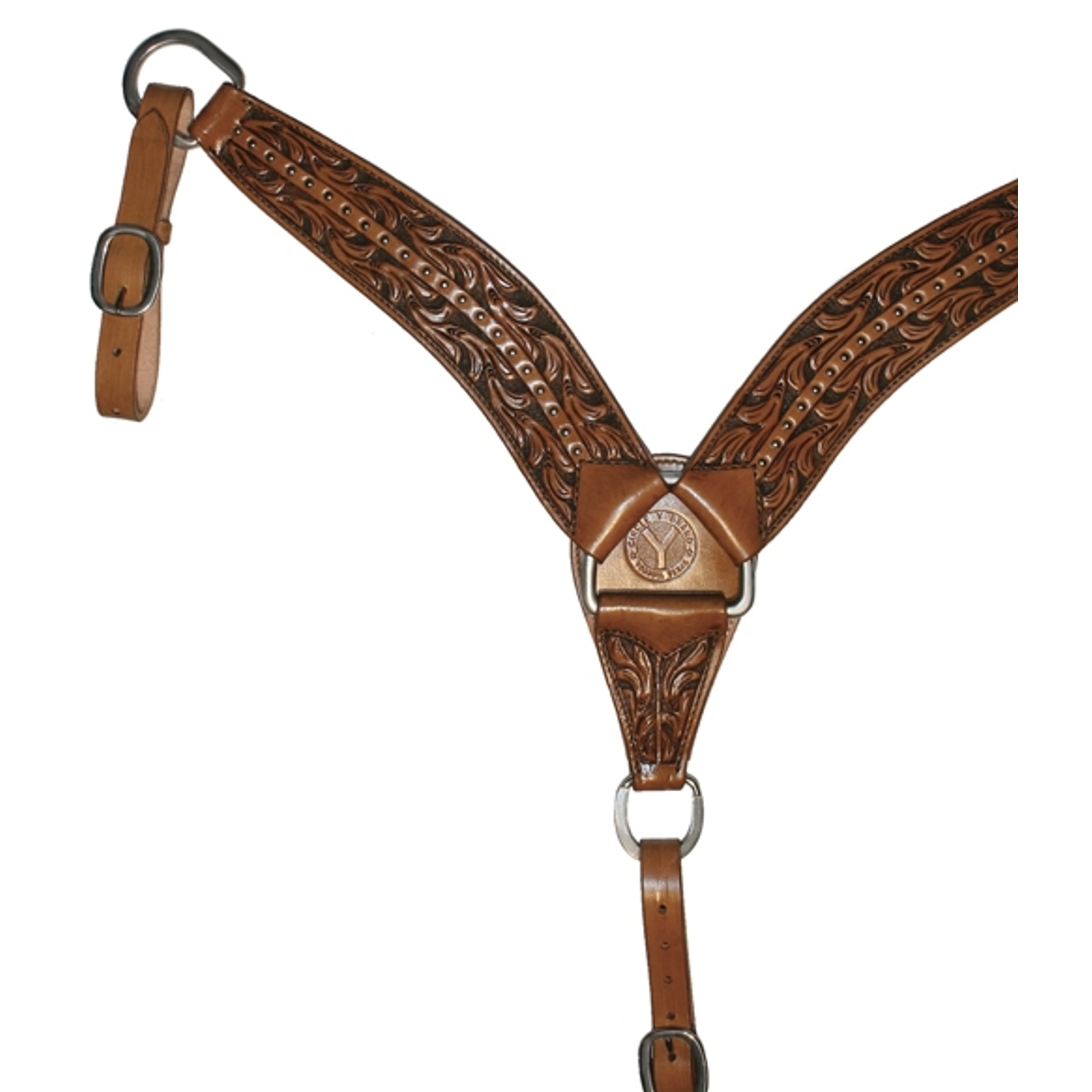 Circle Y Roper California Flower Tooled Breast Collar