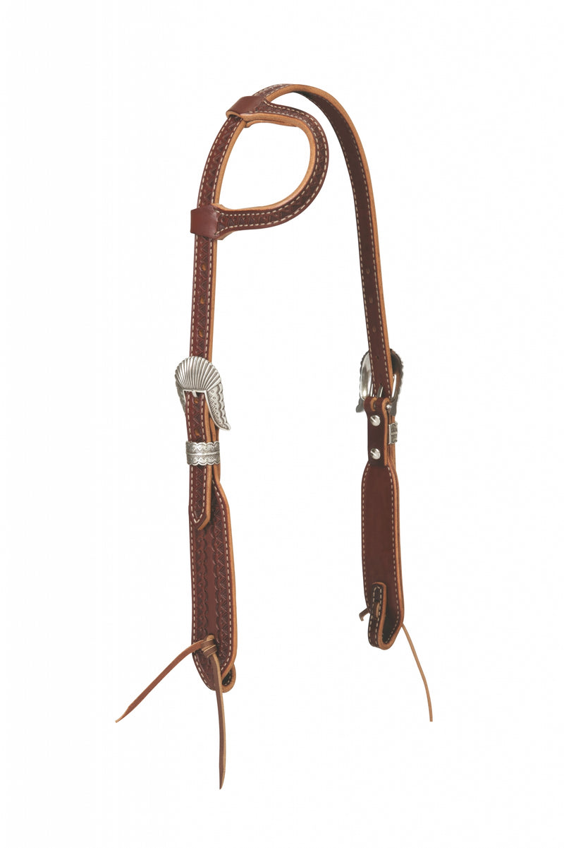 Weaver Hand Tooled Native Design Sliding Ear Headstall