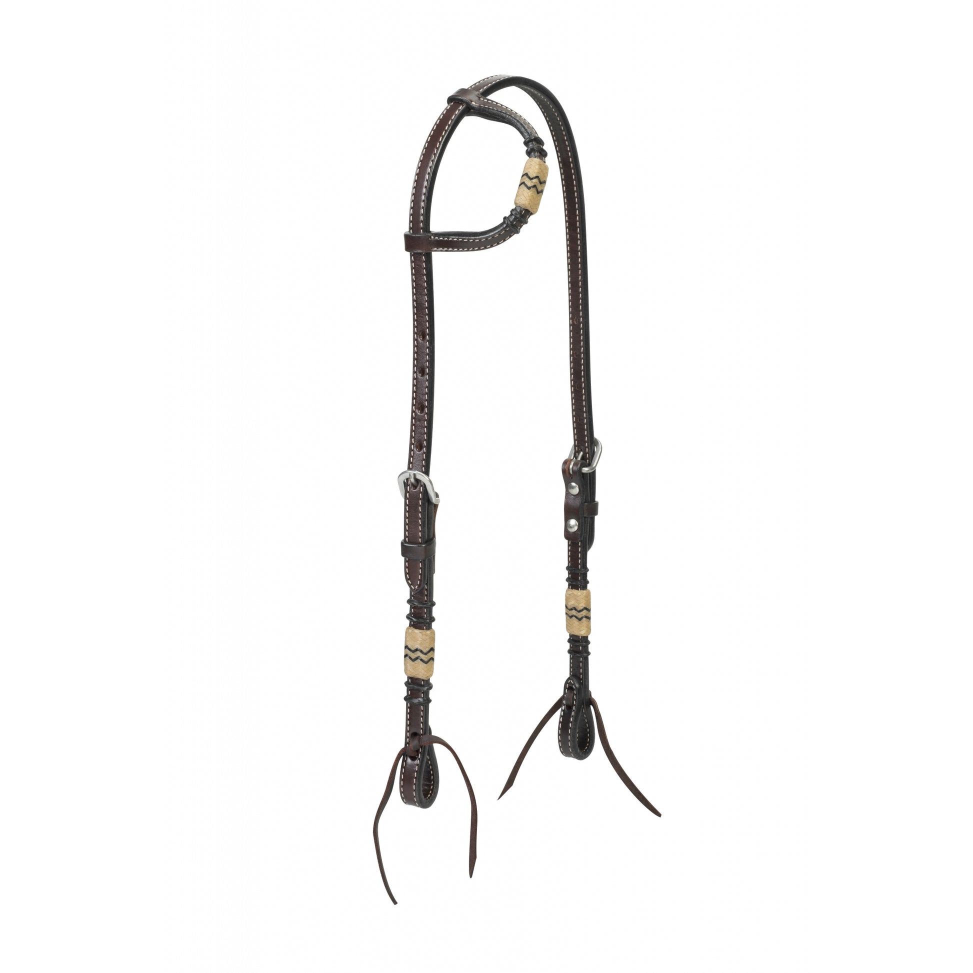 Weaver Turquoise Cross Rawhide Accented Sliding Ear Headstall