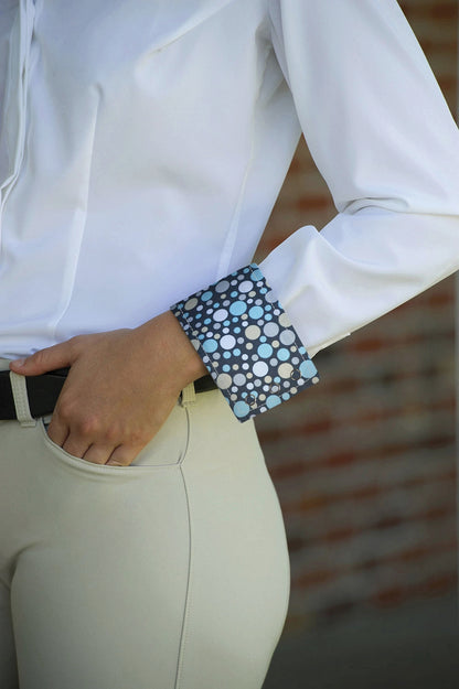 Irideon Women's Arena Show Patterned Cuff Shirt - Dots