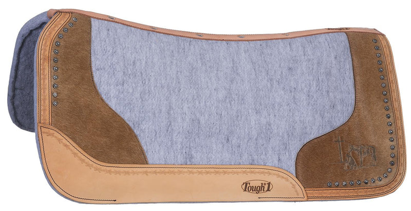 Tough-1 Motif Felt/Hair Contoured Saddle Pad - Cowboy/Cross