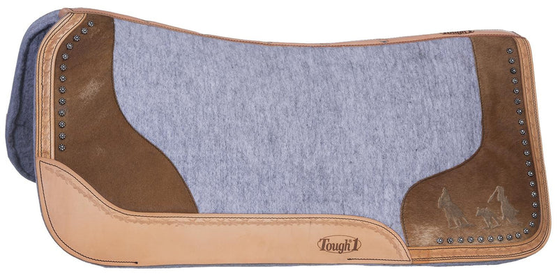 Tough-1 Motif Felt/Hair Contoured Saddle Pad - Team Roping