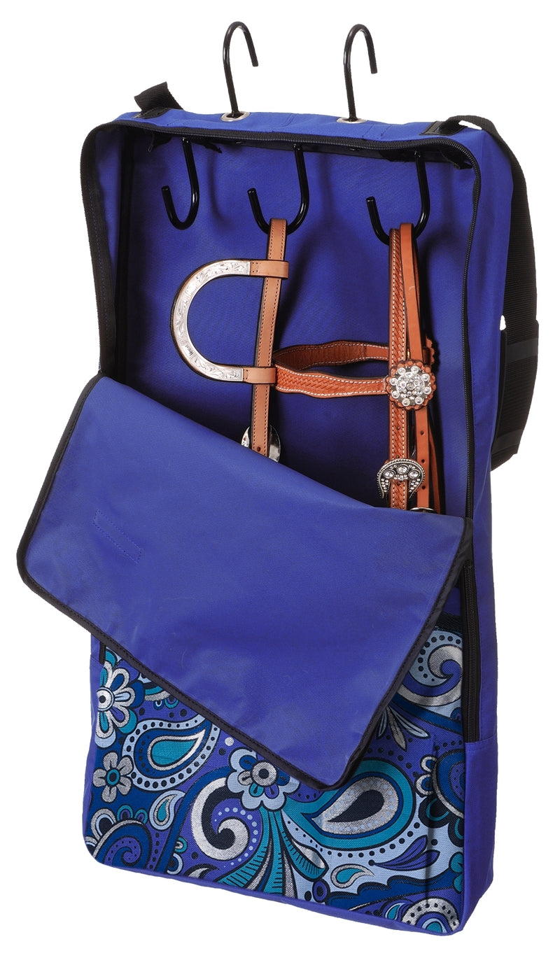 Tough-1 Halter Bridle Bag with Rack - Metallic Paisley