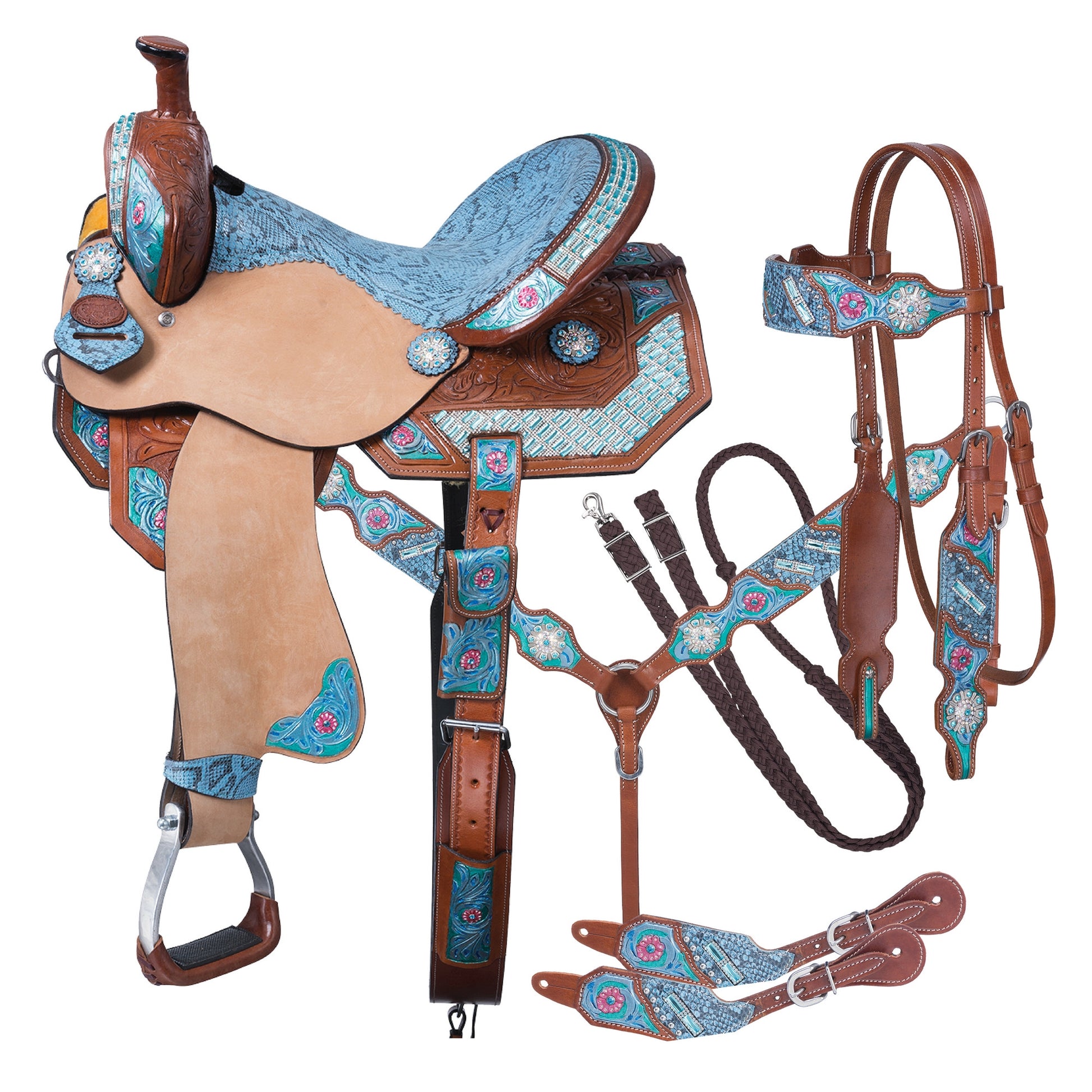 Silver Royal Macaelah Barrel Saddle 5Pc Package