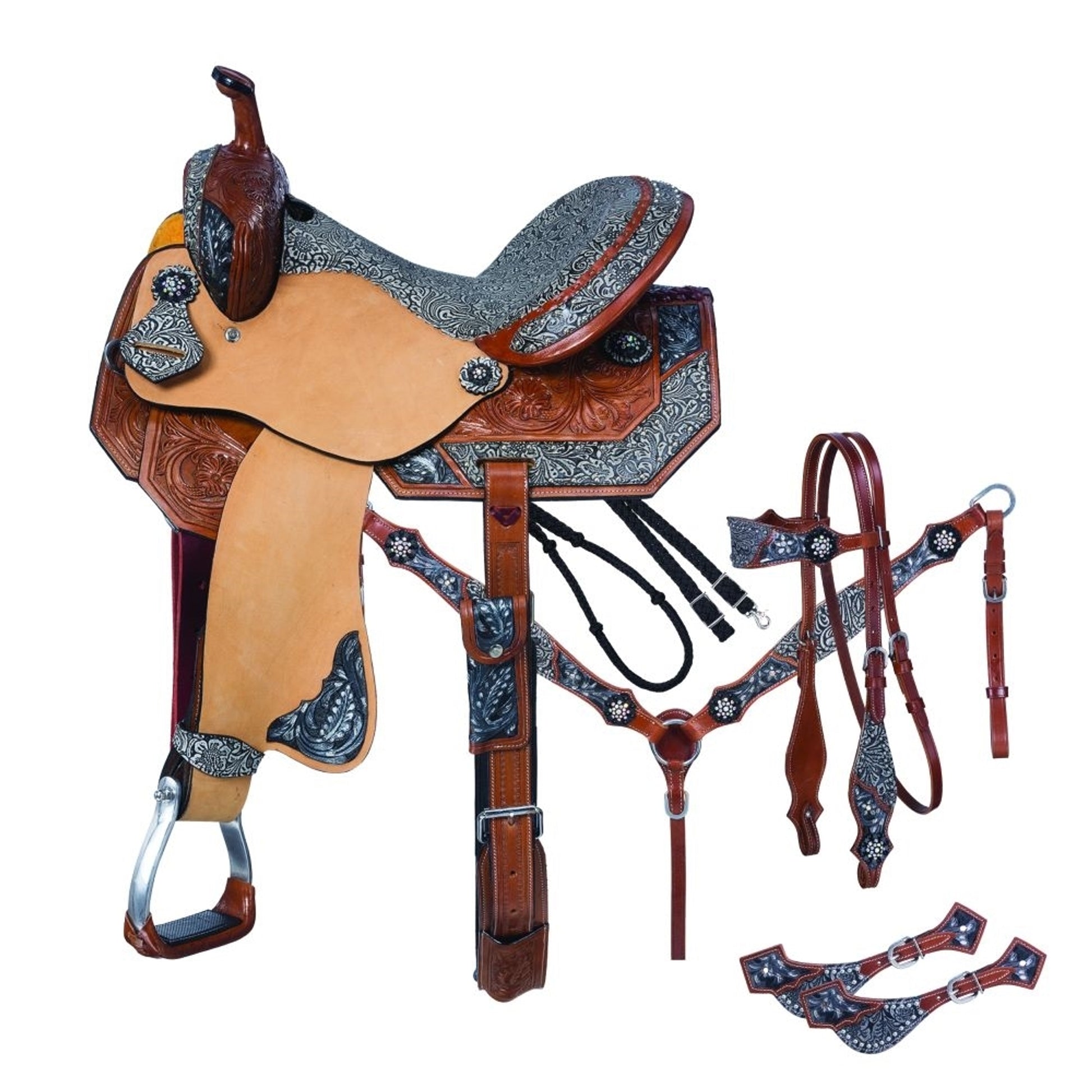 Silver Royal Jameson Barrel Saddle 5Pc Package