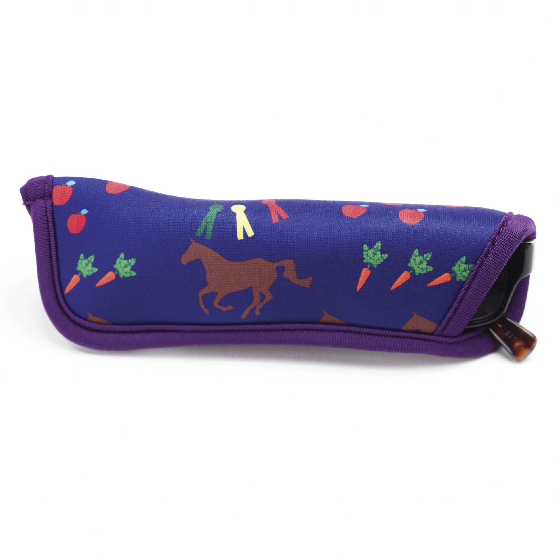 Tek Trek Neoprene Eyeglass Sleeve - Horses & Apples
