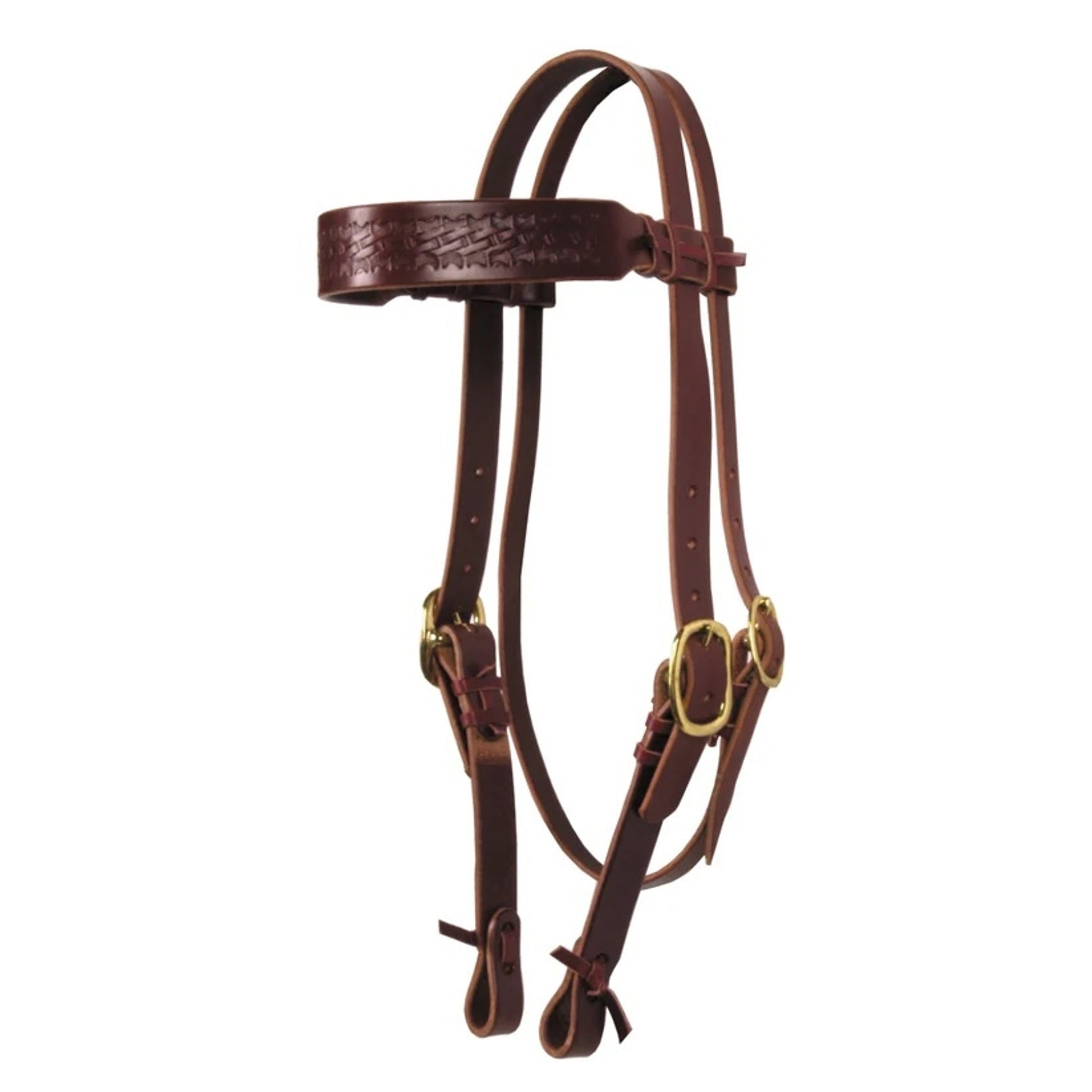 Fabtron Wide Tooled Harness Leather Headstall