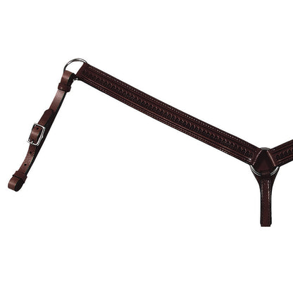 Circle Y Straight Shell Tooled Breast Collar