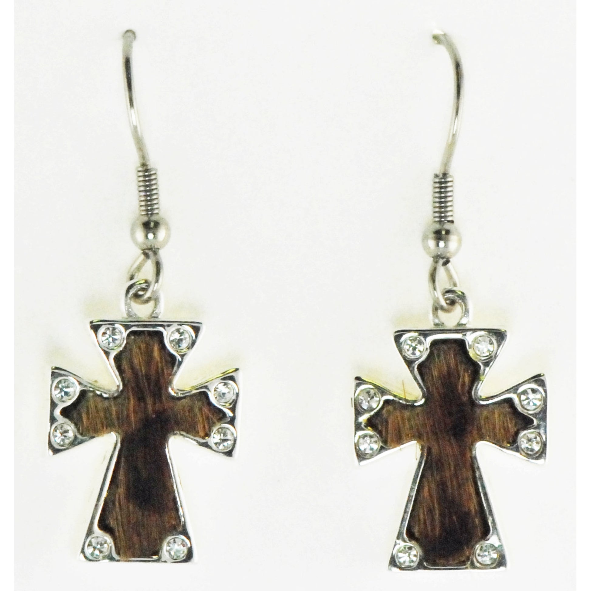 Western Edge Jewelry Hair-On Cross Earrings
