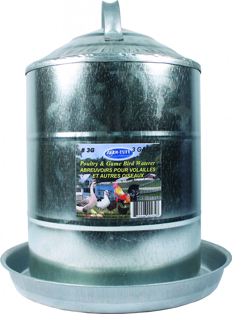 Double Wall Cone Top Galvanized Poultry Wall Fount
