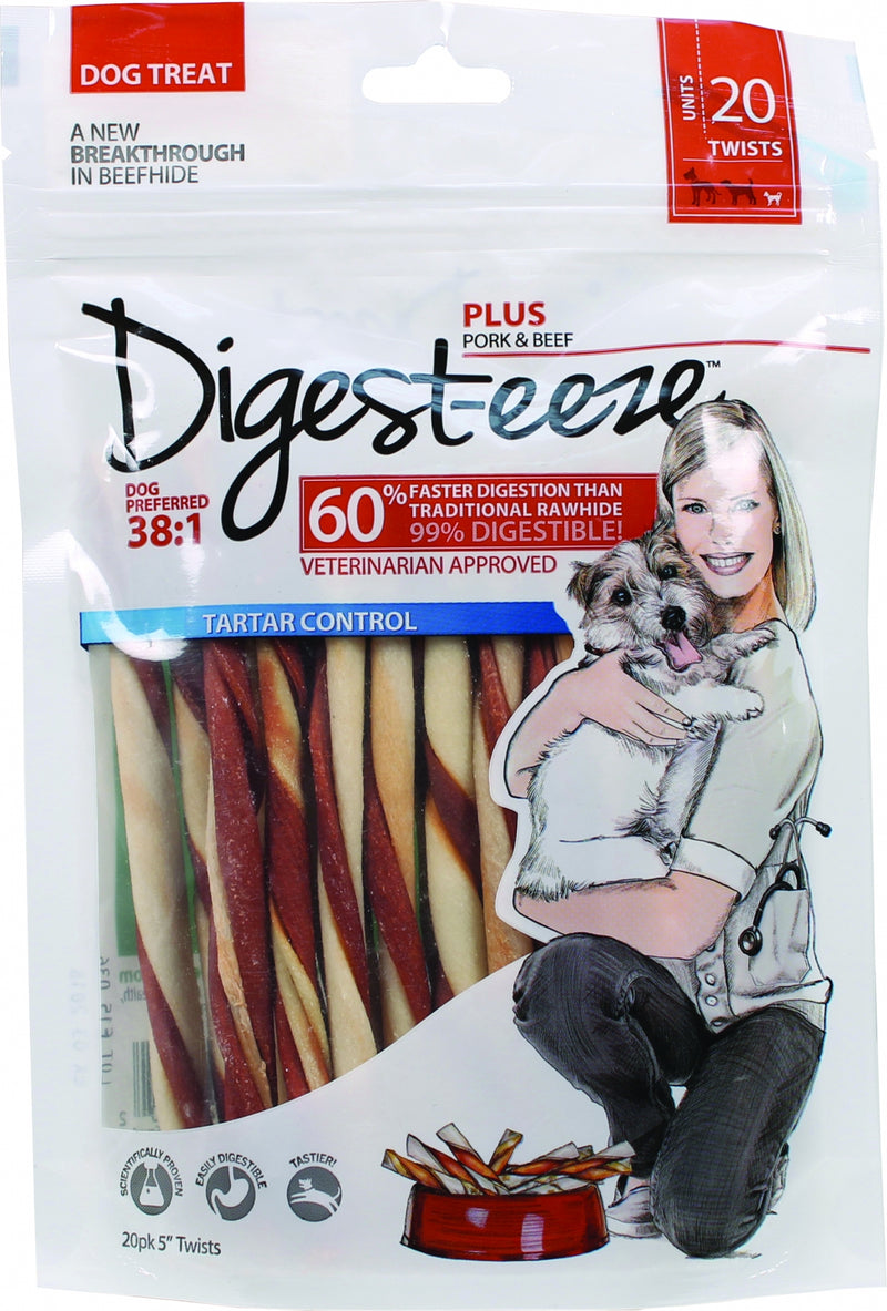 Digest-Eeze Natural Beefhide Dog Twists