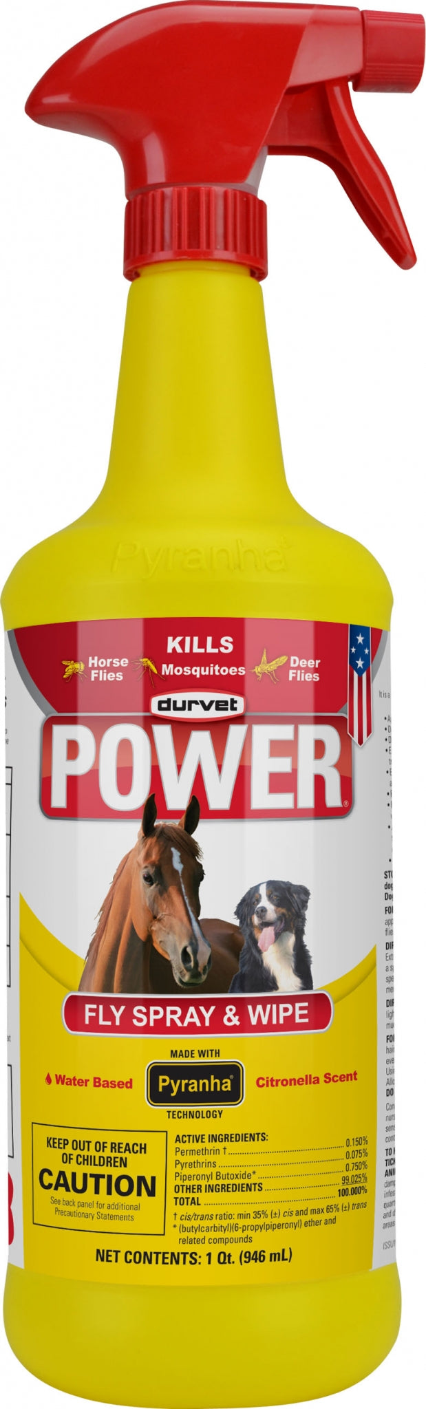 Durvet Power Fly Spray & Wipe For Horses