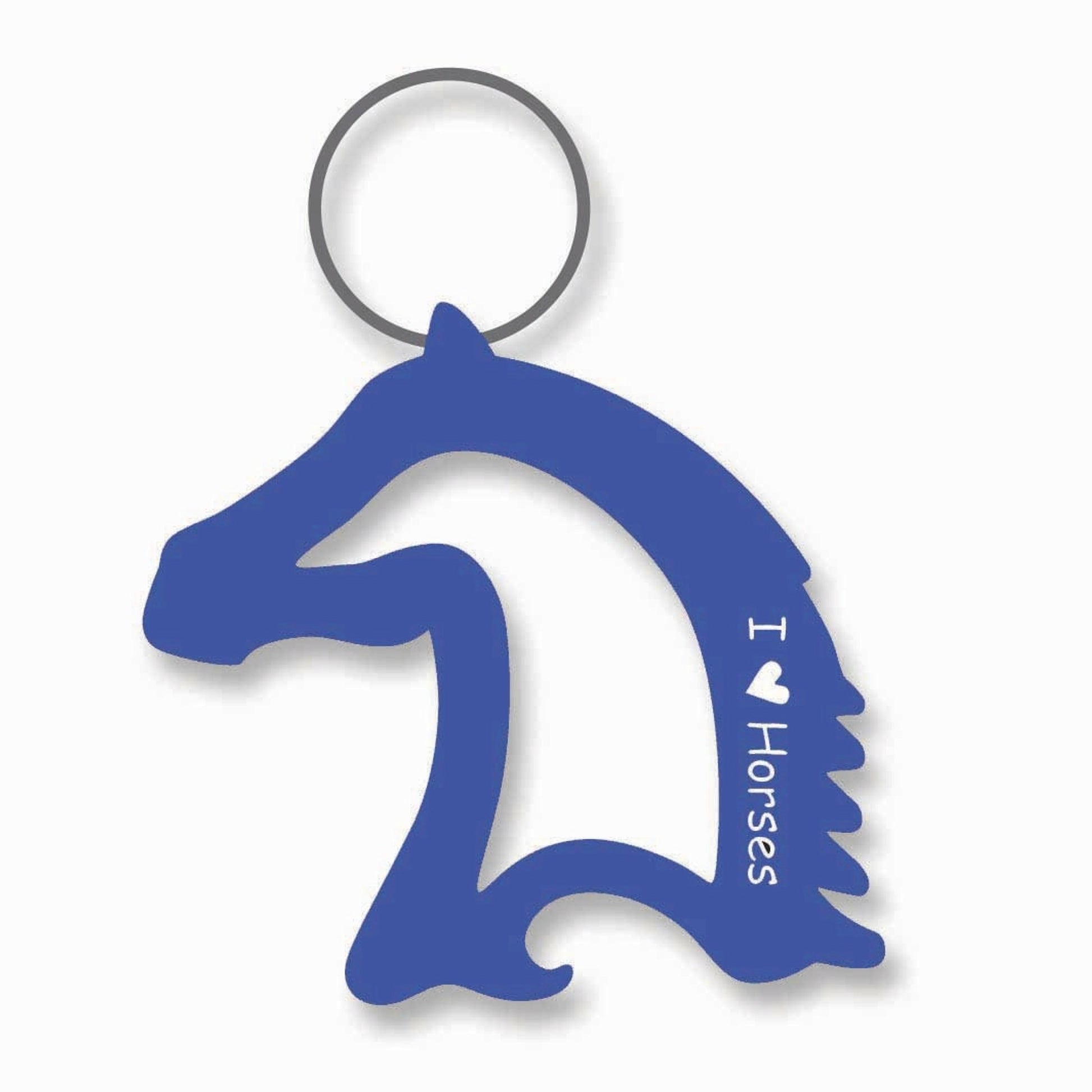 I Love Horses Horse Head Bottle Opener Keychain
