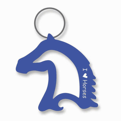 I Love Horses Horse Head Bottle Opener Keychain