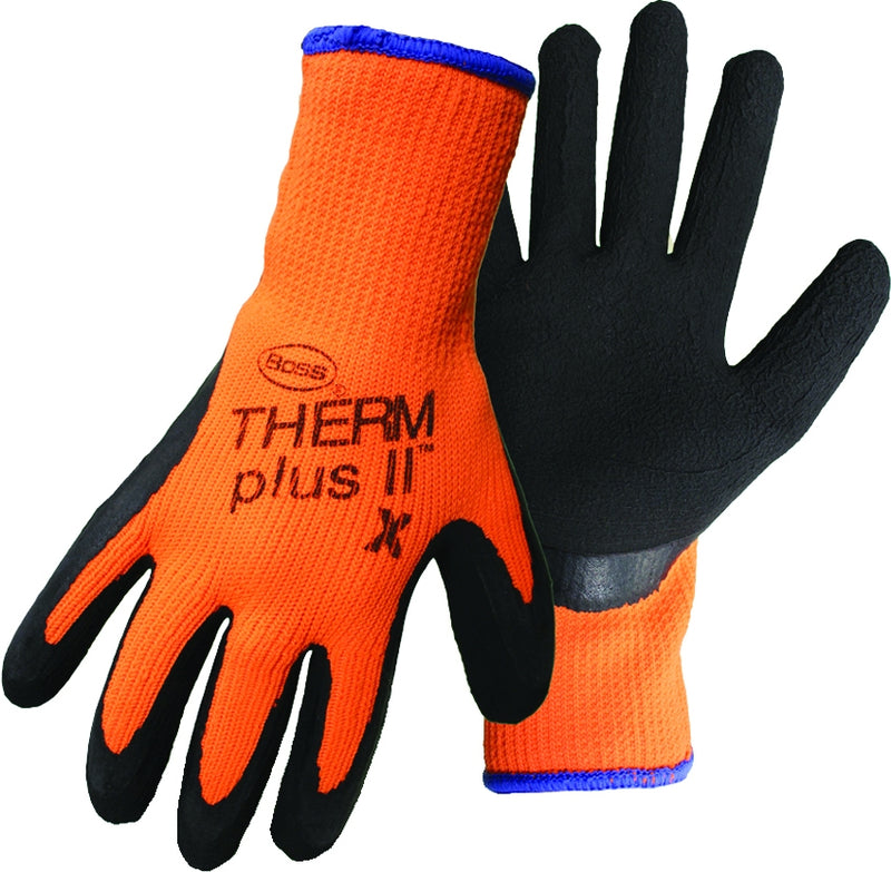 Therm Plus ll High-Vis Latex Coated Palm Glove - Black Orange - Large