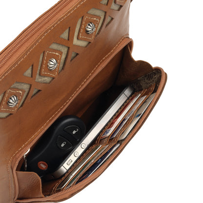 AMERICAN WEST Moon Dancer Crossbody Bag/Wallet - Rose/Sand