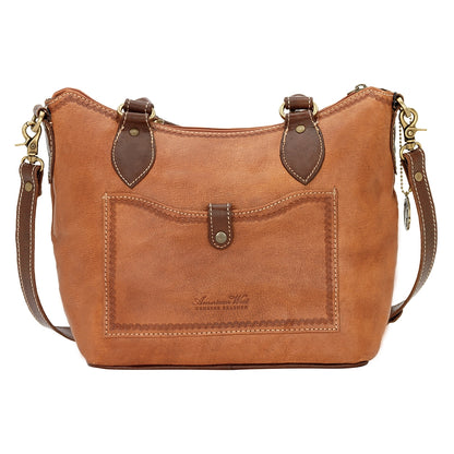 AMERICAN WEST Mystic Shadow Convertible Zip Top Bucket Tote - Tan