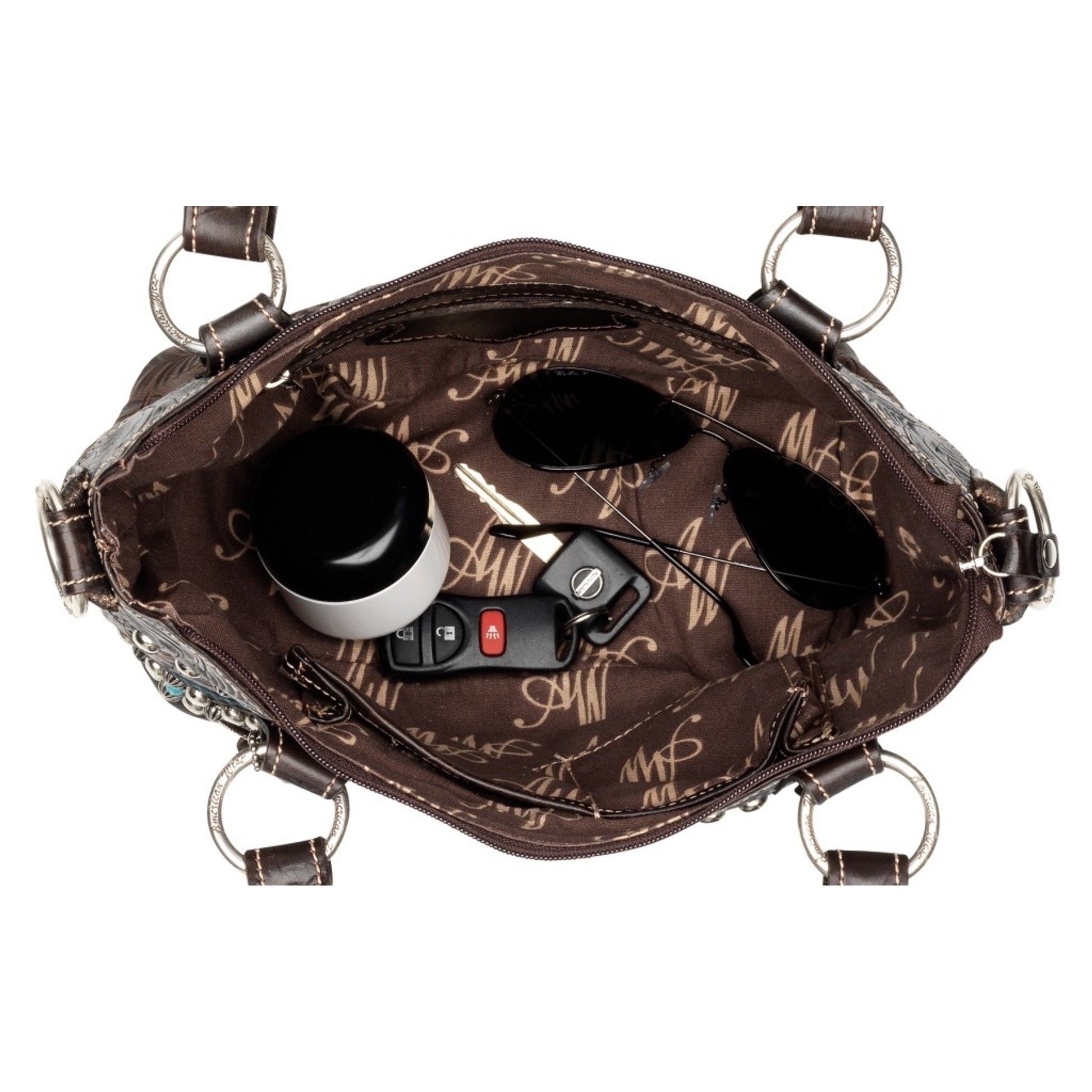 AMERICAN WEST Mystic Shadow Convertible Zip Top Bucket Tote - Tan