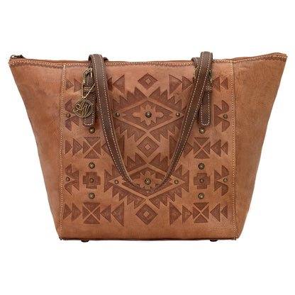 AMERICAN WEST Mystic Shadow Zip Top Bucket Tote - Tan