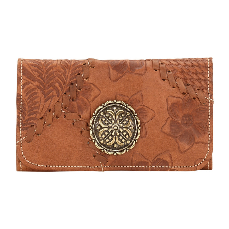 AMERICAN WEST Soho Groove Tri-Fold Wallet - Tan