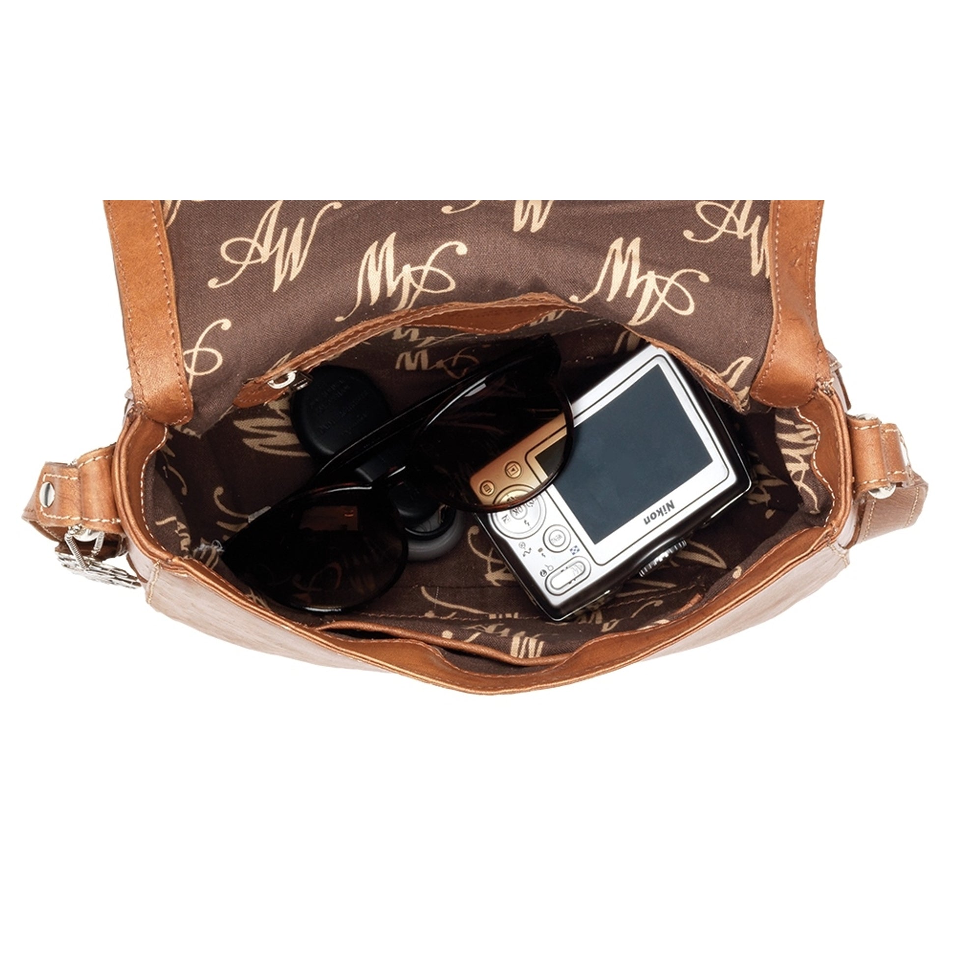 AMERICAN WEST Soho Groove Saddle Flap Crossbody Bag - Tan