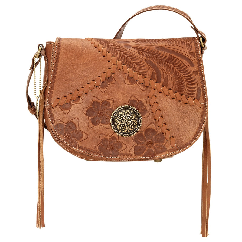 AMERICAN WEST Soho Groove Saddle Flap Crossbody Bag - Tan