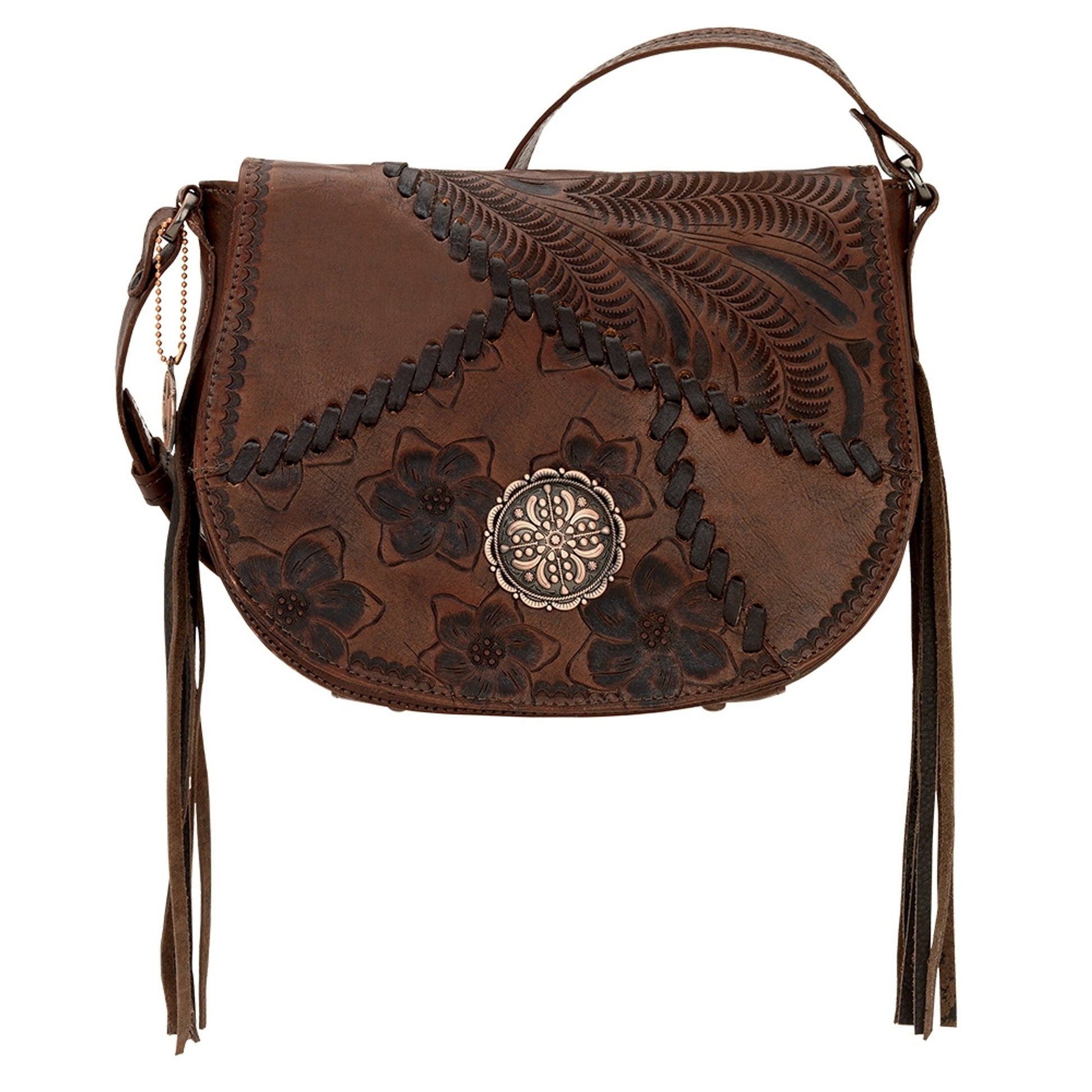 AMERICAN WEST Soho Groove Saddle Flap Crossbody Bag - Tan