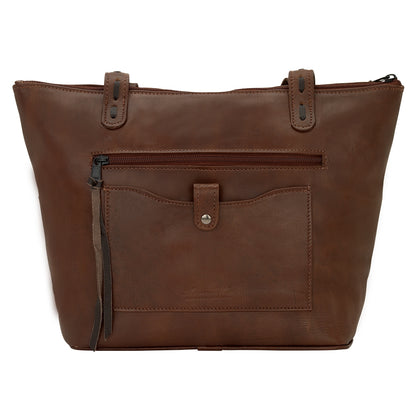 AMERICAN WEST Soho Groove Zip Top Bucket Tote - Tan