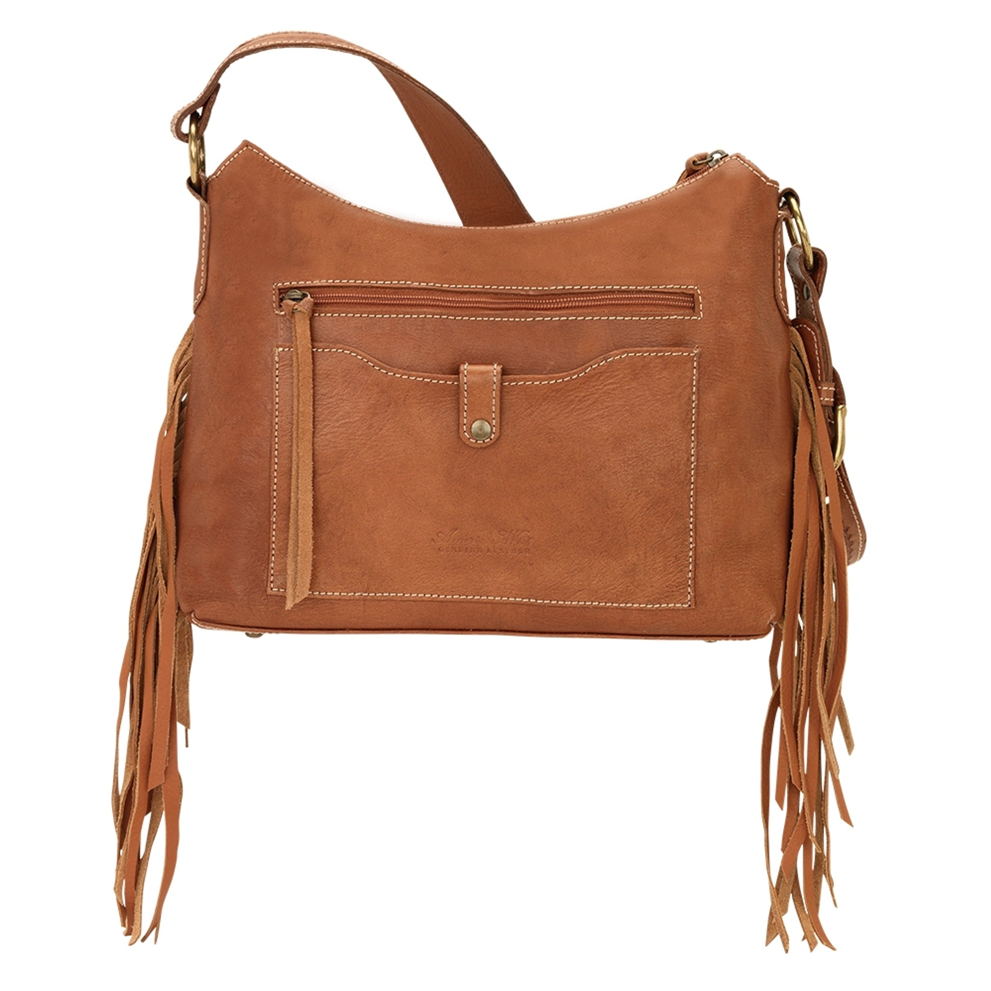 AMERICAN WEST Soho Groove Zip Top Shoulder Bag - Tan
