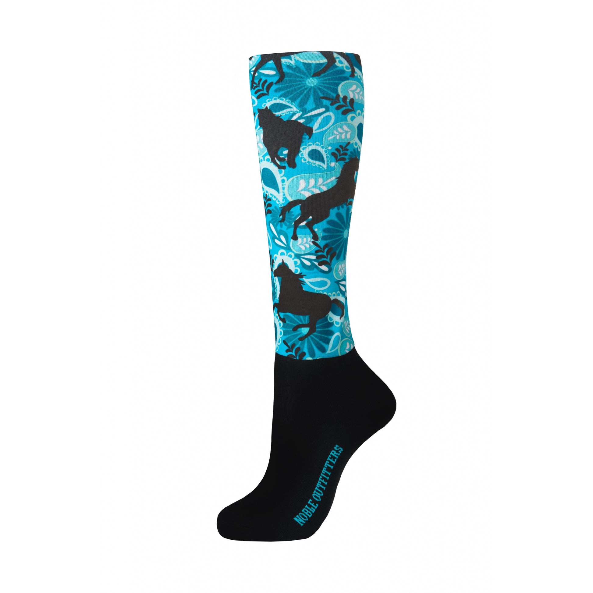 Noble Equestrian Ladies' Over The Calf Peddies- Paisley Horse