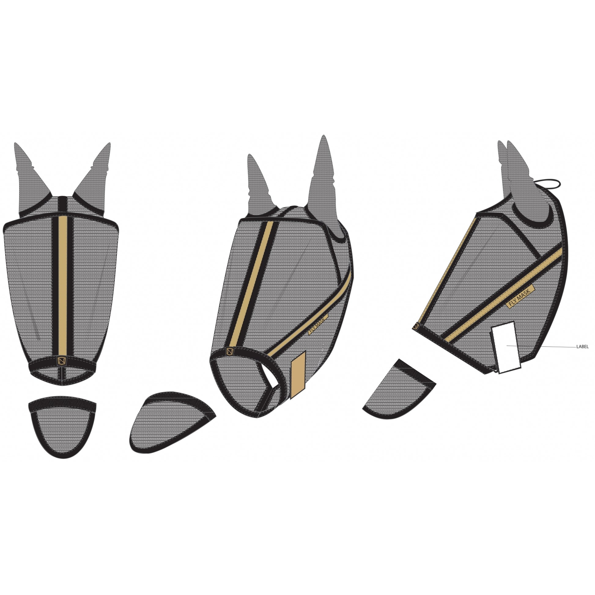 Noble Equestrian Guardsman Fly Mask with Ear