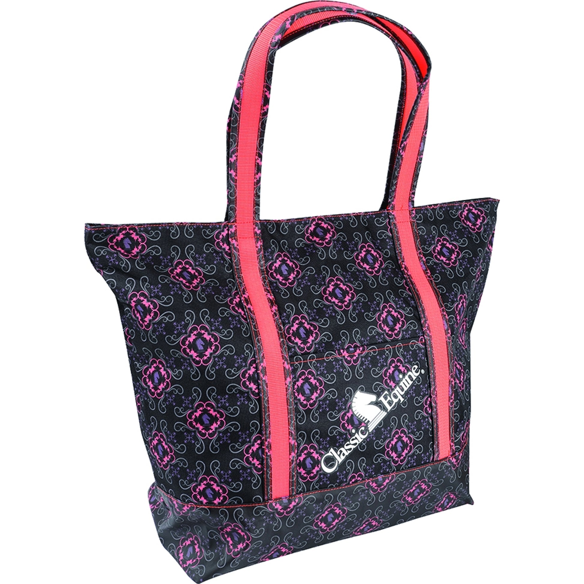 Classic Equine Large Tote - Coral Knight