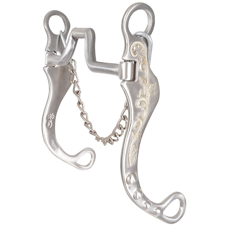 Classic Equine Les Vogt Roper Swivel Port Bit With Hinged Cheeks