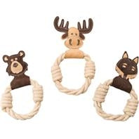 Dura-Fused Leather Animal Rings Dog Toy