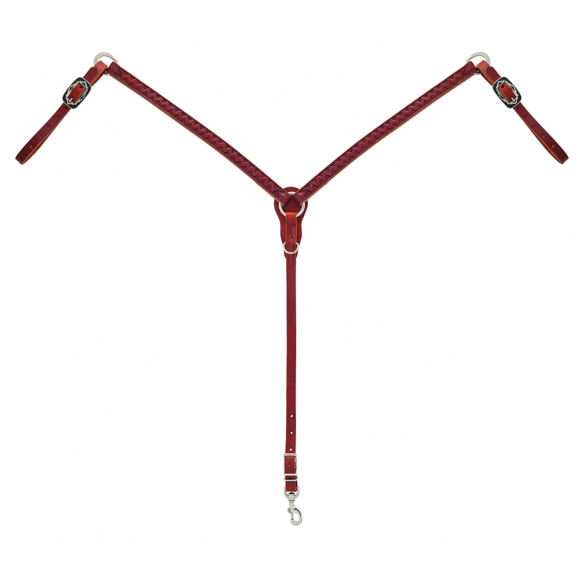 Weaver Chevron Hand Tooled Slim Breast Collar
