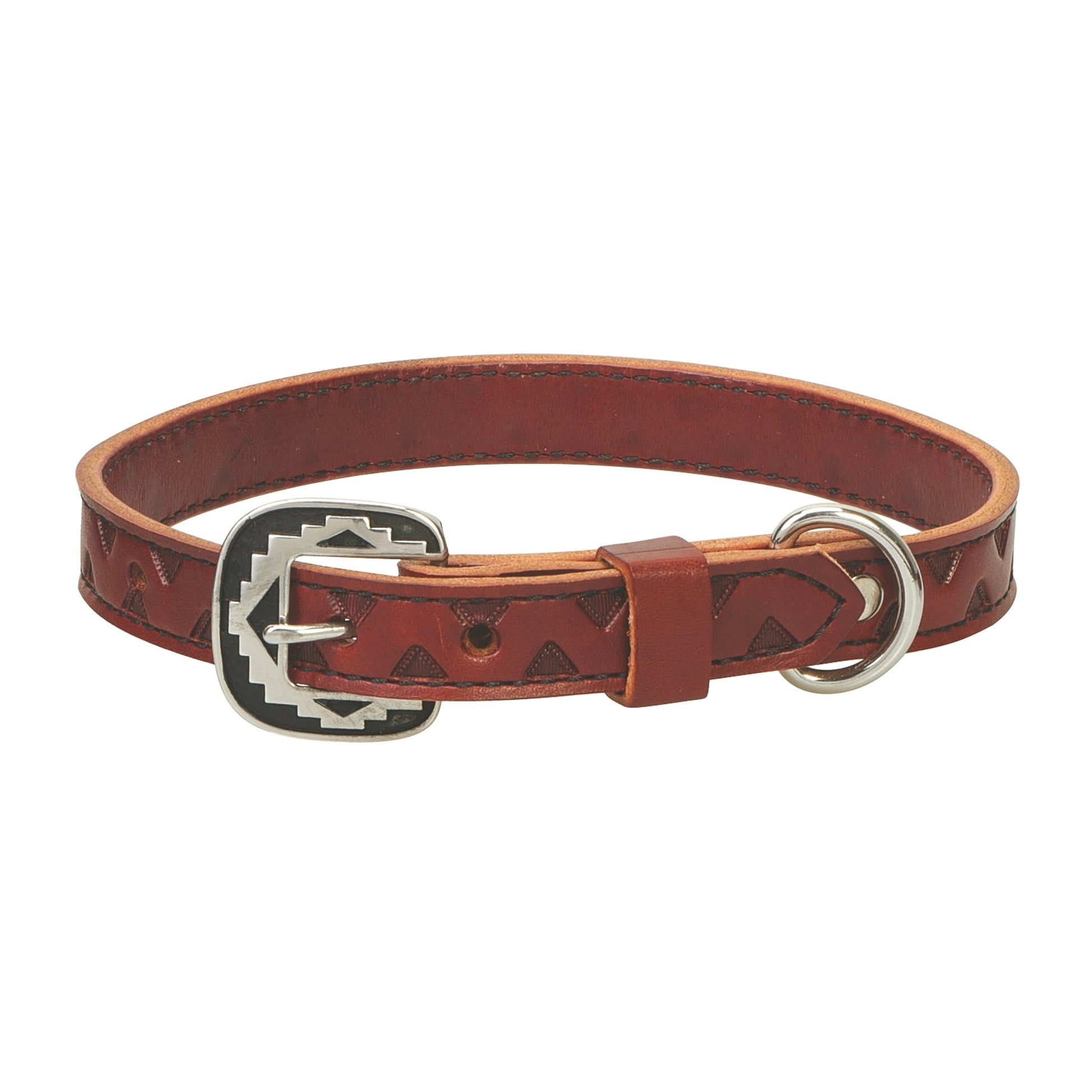 Weaver Chevron Hand Tooled Dog Collar