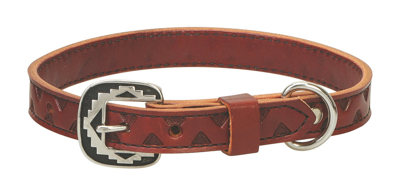 Weaver Chevron Hand Tooled Dog Collar