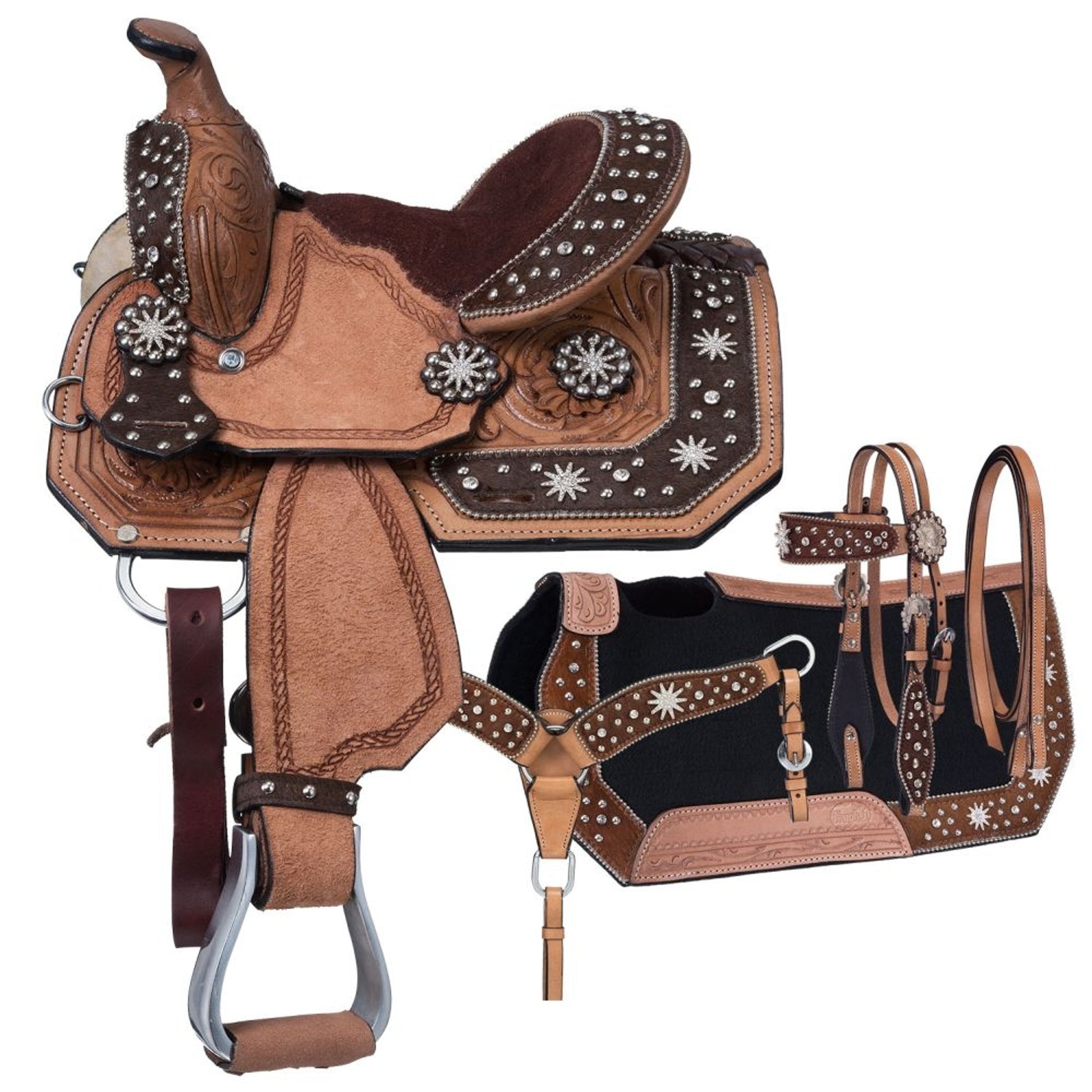 Silver Royal High Noon Barrel Saddle 4 Piece Package