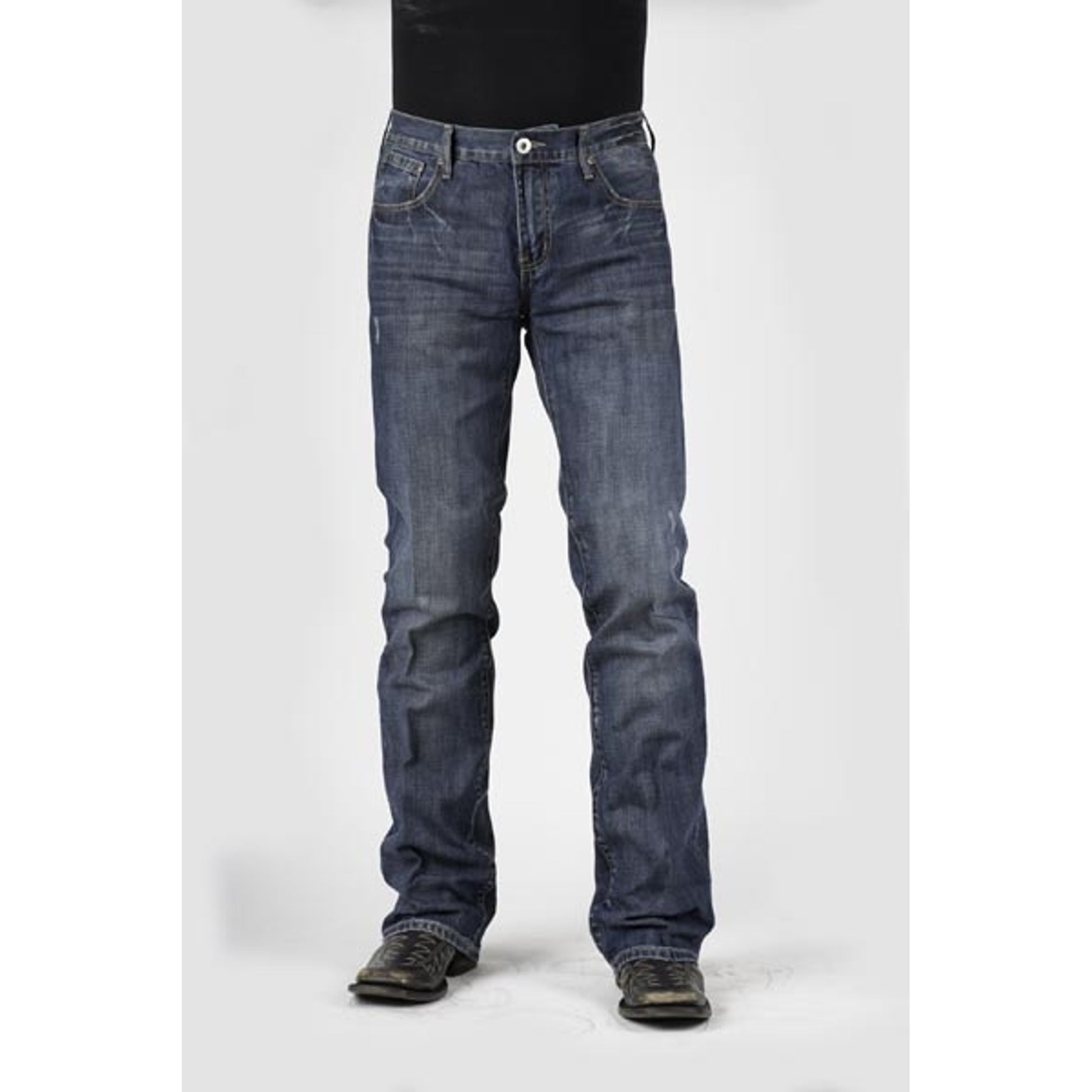 Stetson Mens 1014 Rocks Fit Collection Embossed X Boot Cut Jean