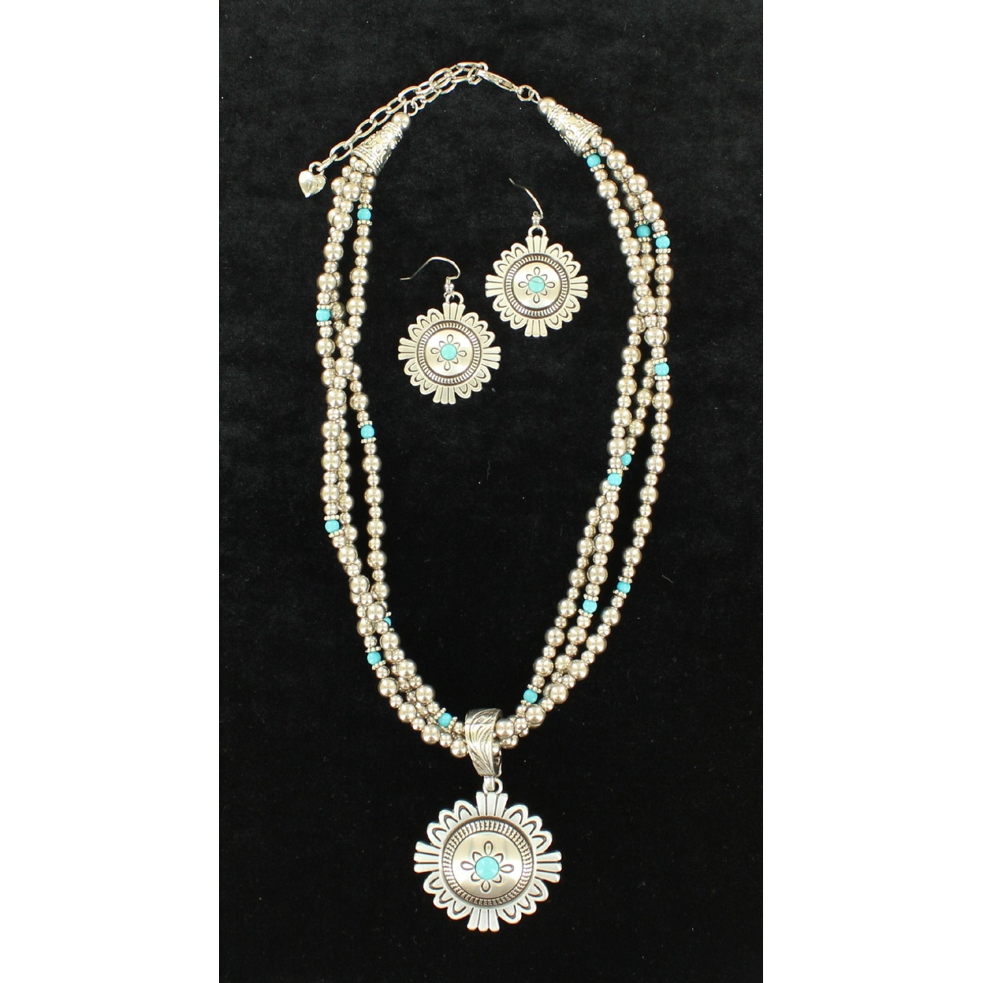 Blazin Roxx 3 Strand Medallion Jewelry Set