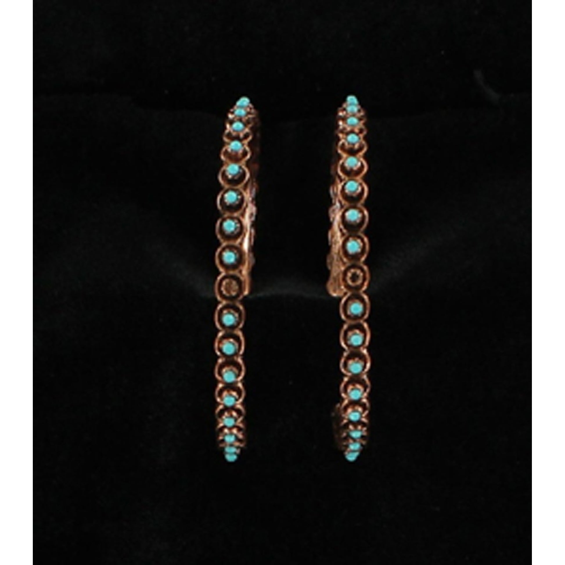 Blazin Roxx Beaded Copper Hoop Earrings