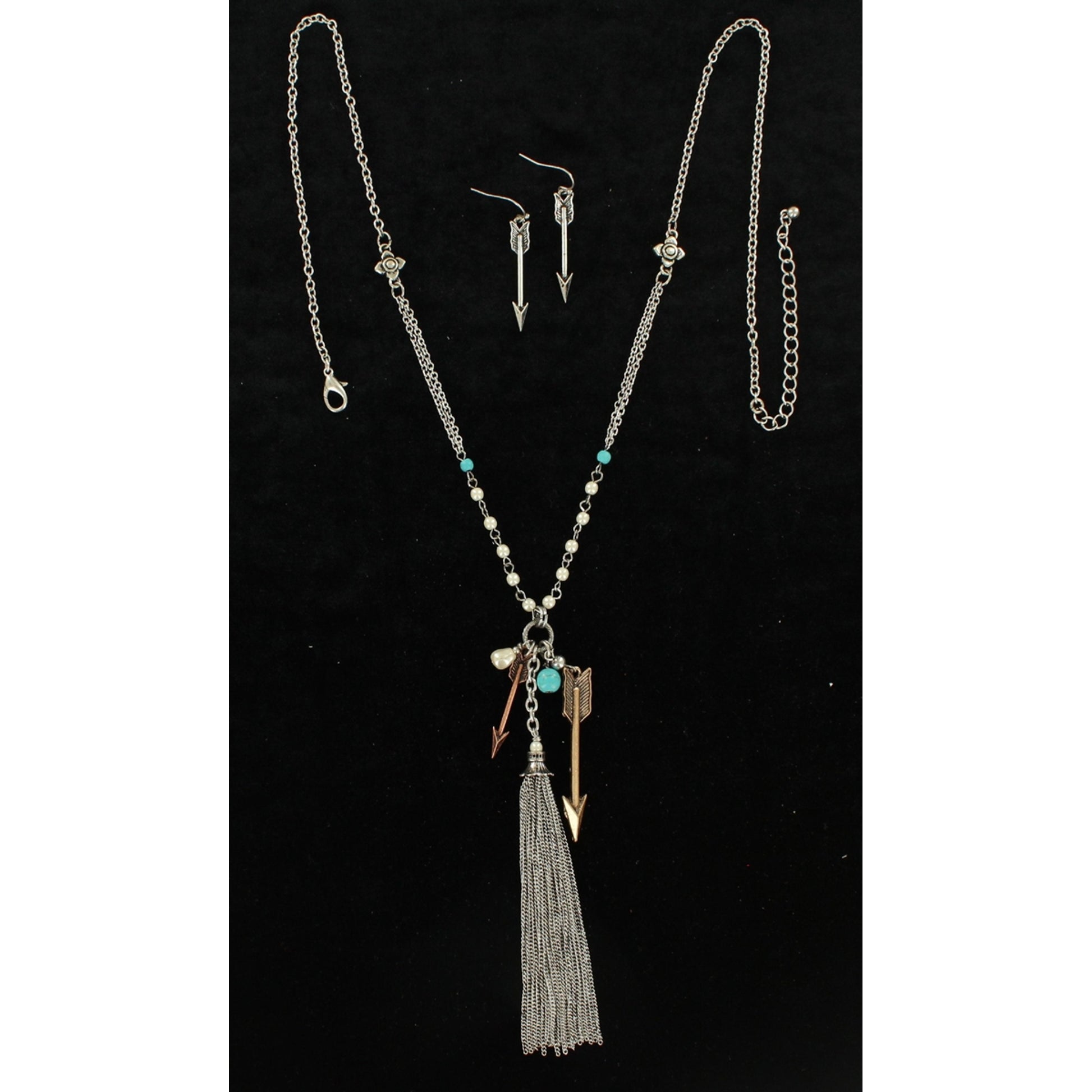 Blazin Roxx X-Large Arrow Chain Fringe Jewelry Set