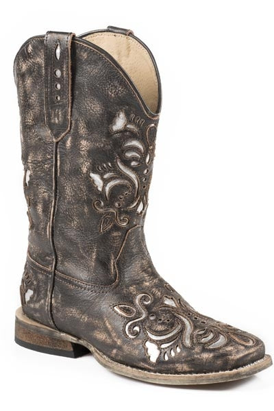 Roper Girls Kids Belle Wide Square Toe Western Boots
