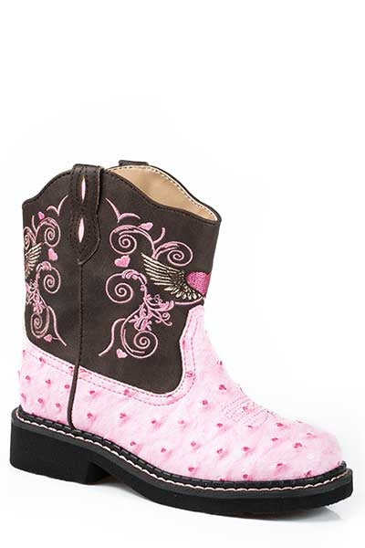 Roper Girls Kids Flying Heart Chunks Riderlite 2 Western Boot
