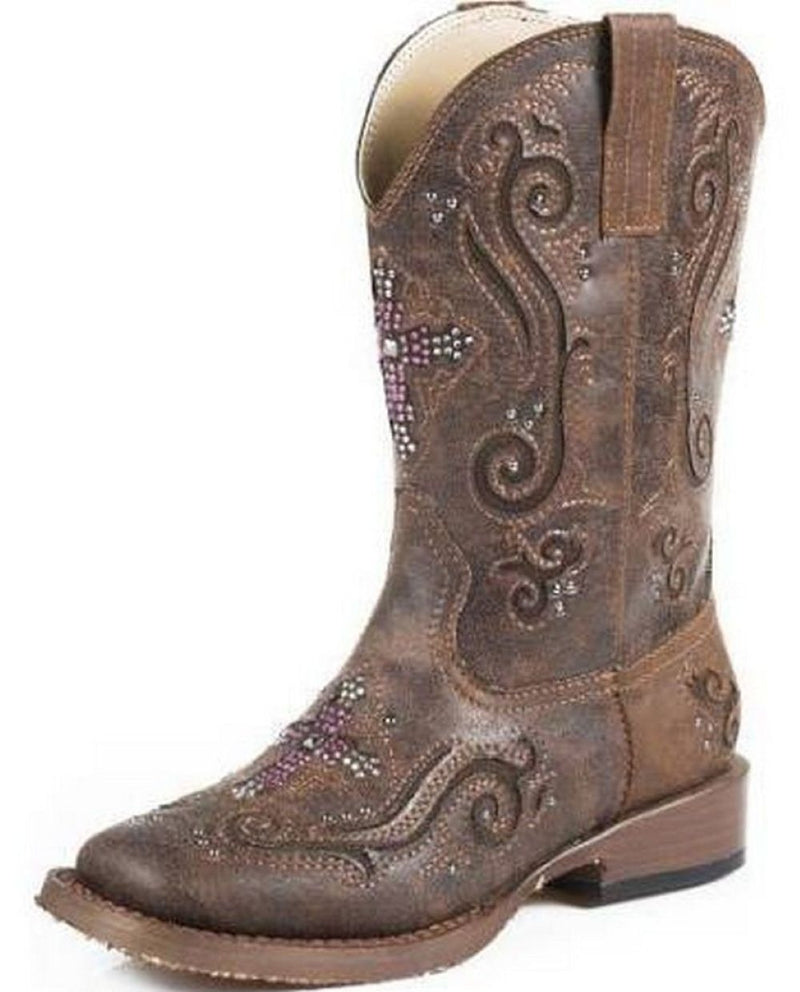 Roper Girls Kids Faith Square Toe Western Boots
