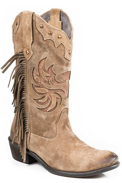 Roper Ladies Fringes Suede Fashion Western Boot