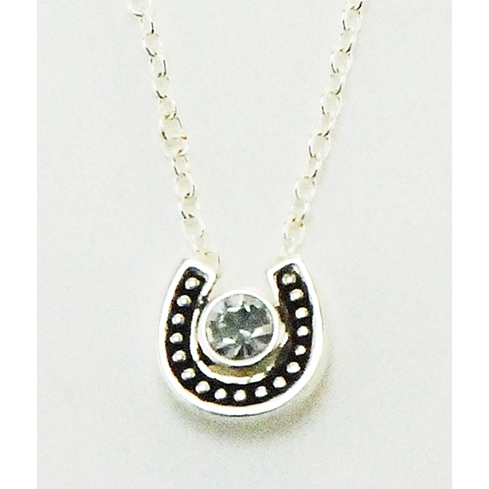 Western Edge Necklace, Small Horseshoe Crystal